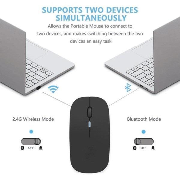 HP W10 Dual Mode Wireless Mouse – Bluetooth + 2.4GHz | Slim Design, Long Battery Life