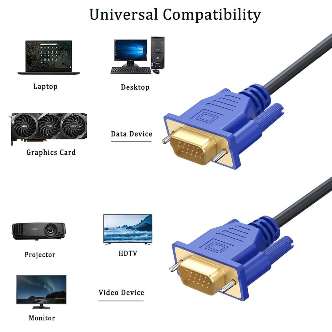 VGA to VGA Monitor Cable 5 Feet