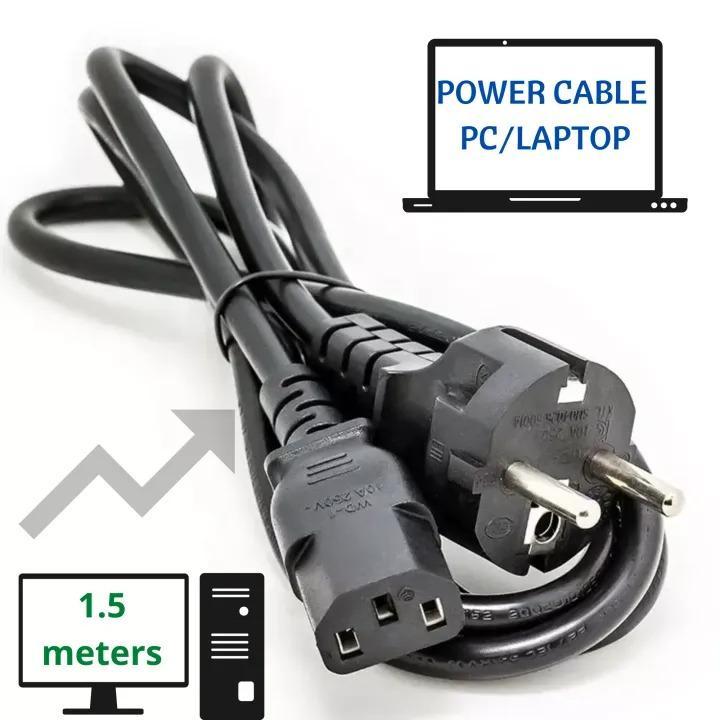 AC Power Cord 5ft (1.5m) – Universal Plug Cable for PC, Monitor, Printer Etc