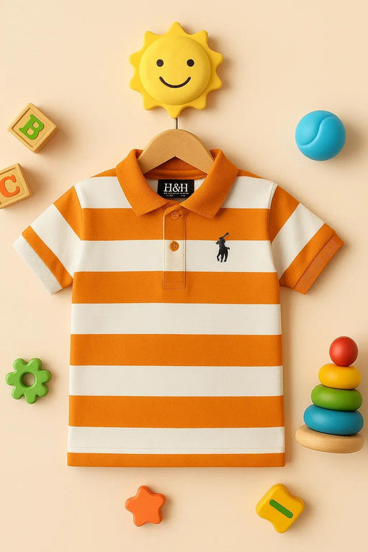 Colorful Printed Jersey Polo Shirt for Boys - 1 Pc