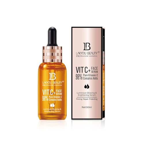 Beauty Vitamin C Face Serum – 98% Pure Vitamin C Complex For Luminous Glow, Brightening, Firming & Repairing, 50ml