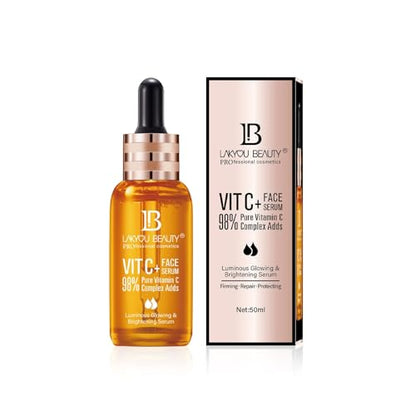 Beauty Vitamin C Face Serum – 98% Pure Vitamin C Complex For Luminous Glow, Brightening, Firming & Repairing, 50ml