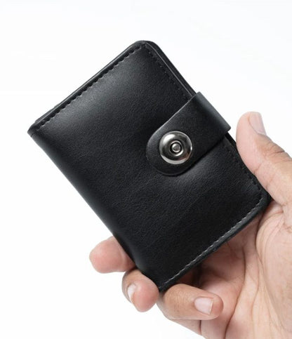 Plain Rexine Minimal Button Closure Wallet Smart Wallet For Male And Female, Stylish And Slim – Random Color