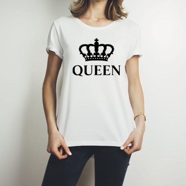 King & Queen Style White T-shirt – King & Queen Design T-shirts  – Best Quality T-shirts For Girls | T-shirt For Women – T-shirt For Boy
