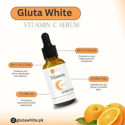 Vitamin C Serum For Face Glowing & Dark Spots | Gluta White Vitamin C 16% Serum 30 ML