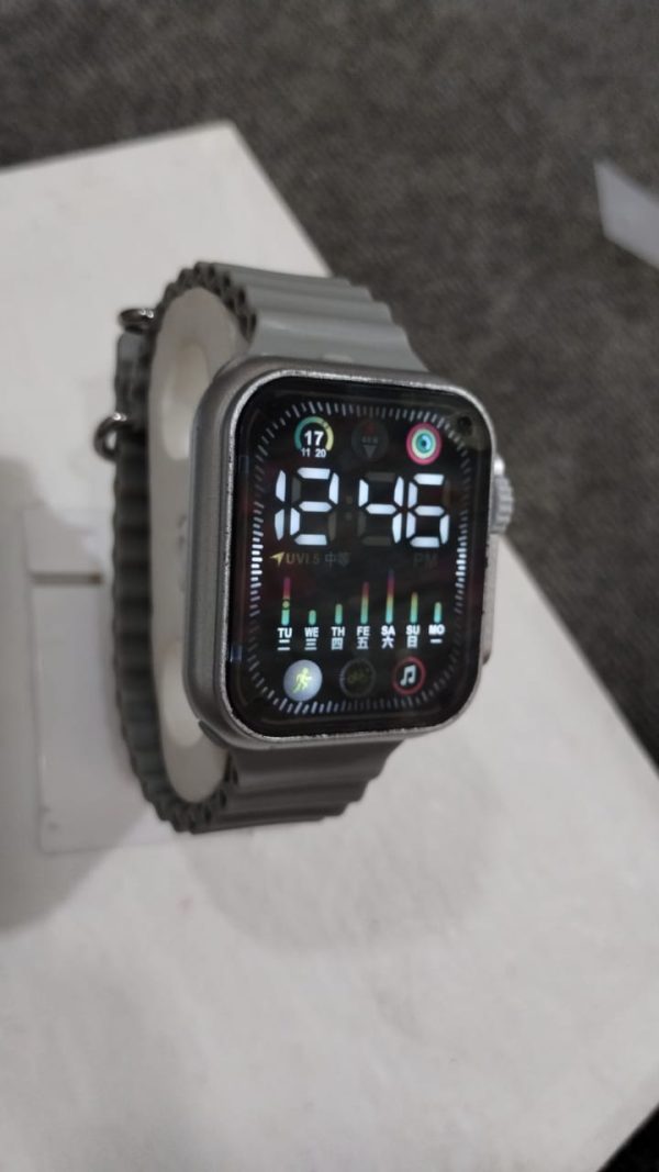 Salicon Digital Display Strap Watch – Available In Orange & Gray Stylish Casual Watch With Box