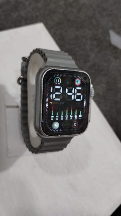 Salicon Digital Display Strap Watch – Available In Orange & Gray Stylish Casual Watch With Box
